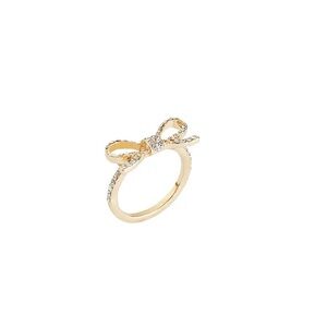Park Lane Cutesy Gold Bow Ring with Sparkling Crystal Accents | Size 7 | New